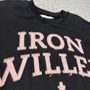 Ironwilled Men M Crew Neck Heavy Cotton Long sleeve Black Sweatshirt